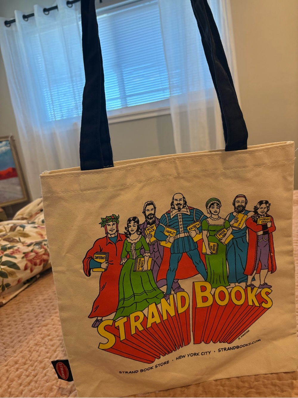 The Strand Bookstore NYC Canvas Tote Bag with Black Handles NWT Brand New - Picture 4 of 6